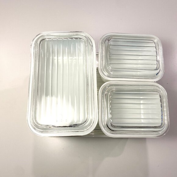 Pyrex Vintage Butterprint Refrigerator Dishes With Lids Complete Set - Picture 6 of 12